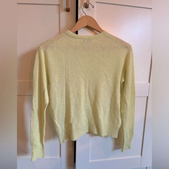 Vince Tissue Weight Linen, Silk, & Cashmere-Blend Top Citrine Size Small - Picture 4 of 8